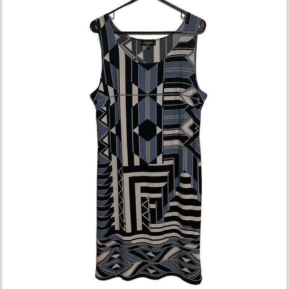 R&M Richards Periwinkle Jacket Dress Puff Print Sleeveless Mini Dress Size 14 - Picture 4 of 8